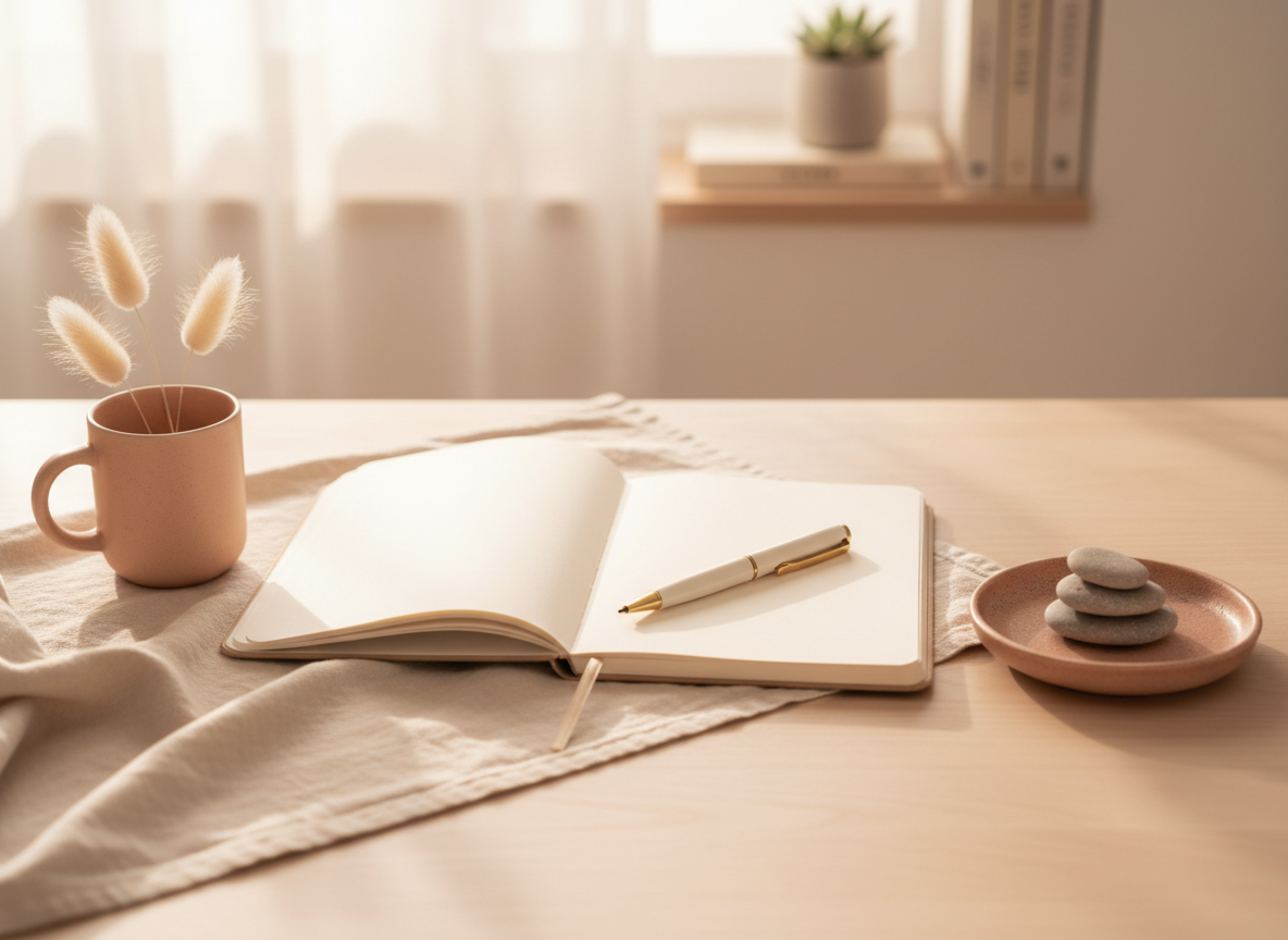 Soft writing-themed banner for KW Creative